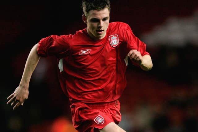 Paul Anderson helped Liverpool win the FA Youth Cup in 2006, here in action during a man-of-the-match performance in the first leg of the final against Manchester City. Photo: Richard Heathcote/Getty Images EMN-200319-170345002
