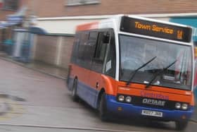 A Centrebus service bus turns out of Windsor Street, Melton EMN-200319-182324001