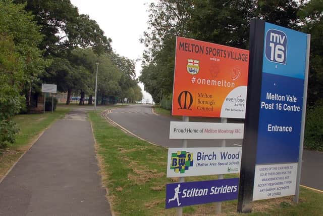 A sign for Melton Sports Village on Burton Road EMN-200321-115904001