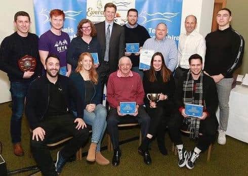 Melton Mowbray Tennis Club winners with TV tennis broadcaster Peter Fleming EMN-200324-154956002