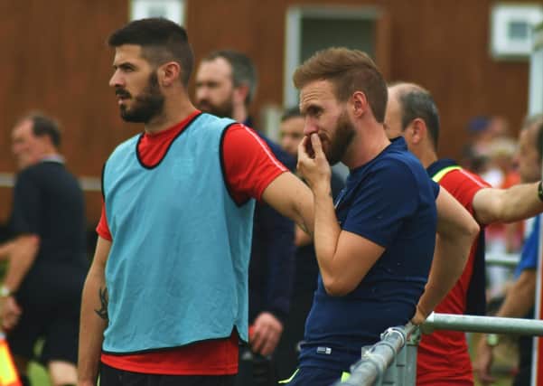 Town manager Tm Manship (right) has transformed the Melton Town squad and fortunes since becoming player-manager in summer 2018 EMN-200325-143108002