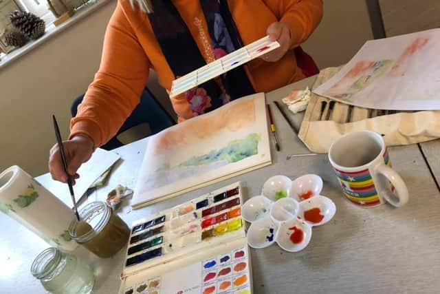 Art materials used by Kathryn Saunby during one of her demonstrations PHOTO: Supplied
