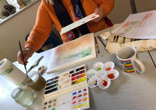 Art materials used by Kathryn Saunby during one of her demonstrations PHOTO: Supplied