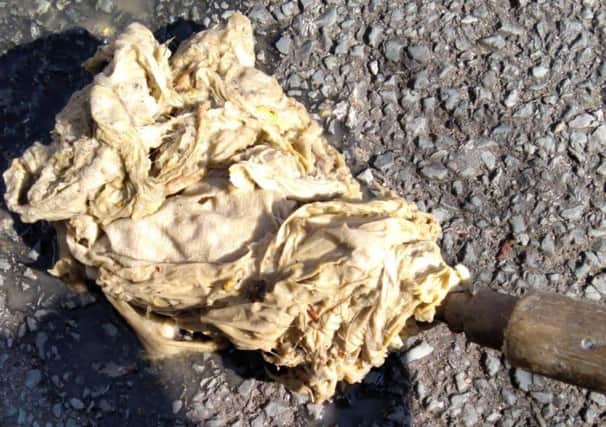 Kitchen roll which caused a pipes blockage in the Severn Trent region EMN-200304-131113001