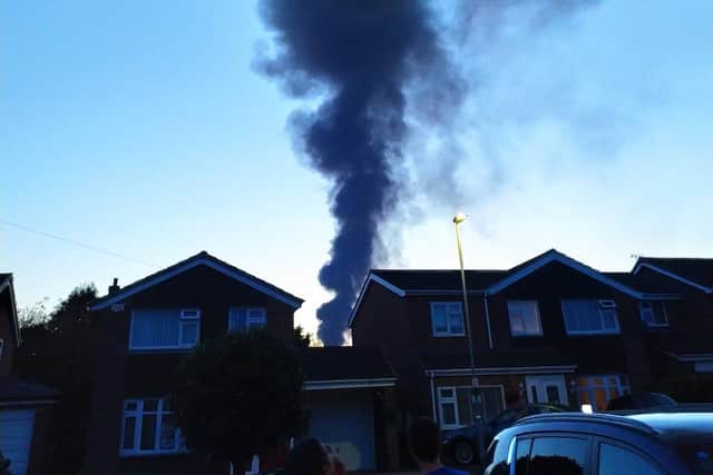 Black smoke coming from tonight's fire near Melton EMN-200804-213249001