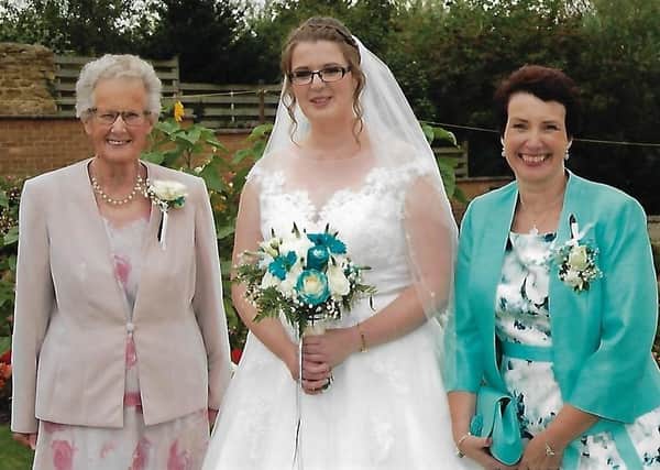 Janet Allen (left) pictured at a family wedding with grand-daughter, Kimberley, and daughter, Mandy EMN-200414-124532001