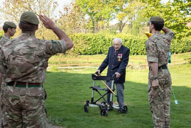 Captain Tom Moore (99), who has raised millions of pounds for the NHS by doing laps of his home EMN-200417-093345001