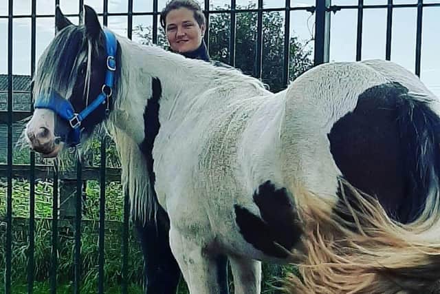Lisa-Michelle Hall with her beloved Flossie, who was found dead in a field near Melton following a suspected poisoning EMN-200427-085250001