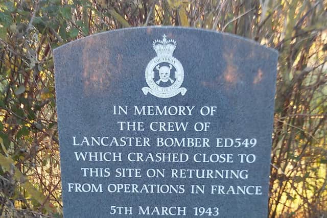The memorial near Plungar commemorating the Lancaster bomber crash in 1943 EMN-200427-181546001