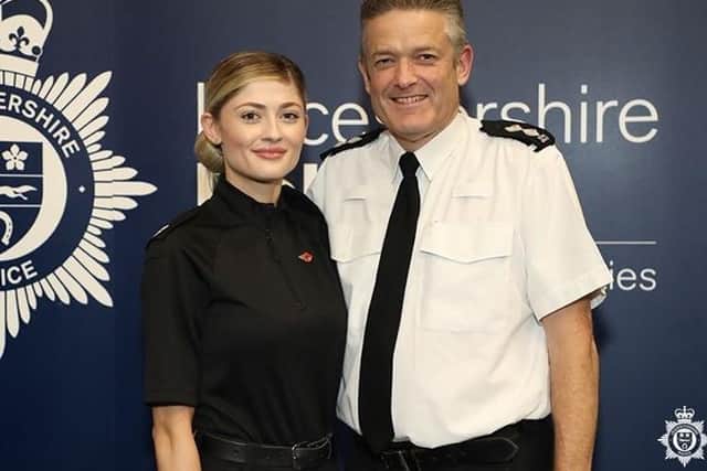 Former Melton police officer, Det Insp John Gray, with daughter Rebecca, who has followed him into the Leicestershire Police force EMN-200605-114559001