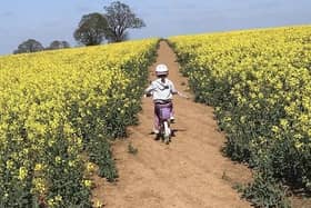 Miley Guy (6) cycles around the countryside as part of her fundraiser for the NHS EMN-200405-152558001