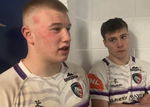 Archie Vanes and Sam Edwards, two Melton Brooksby students who have secured contacts with the Leicester Tigers.