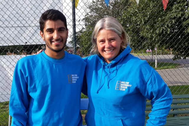 Melton Tennis Club’s Di Burdett and Ryan Parmar, pictured before lockdown.