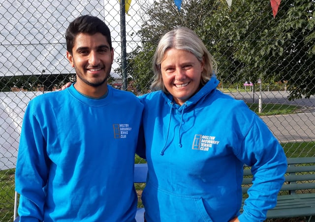 Melton Tennis Club’s Di Burdett and Ryan Parmar, pictured before lockdown.