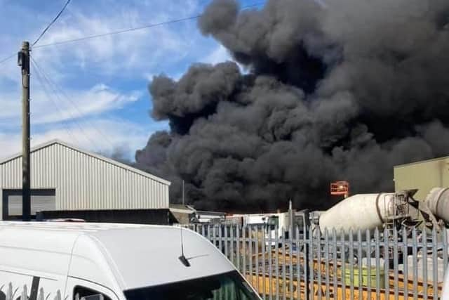 The blaze at Langar Airfield
PHOTO Adam Green EMN-200521-161958001