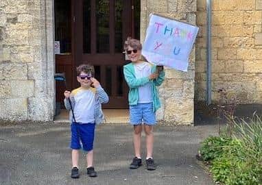 Waltham brothers Oliver and Toby Hill, who raised £700 for the NHS by doing a sponsored litter pick around their home village EMN-200522-101155001