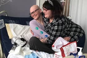 Melton teenager Charlie Hull, who is being treated for a rare form of bone cancer, pictured with mum, Sam, in hospital before lockdown tightened restrictions for patients and staff EMN-200527-093354001
