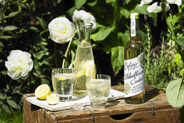 Elderflower Cordial produced by Belvoir Fruit Farms EMN-200206-095141001