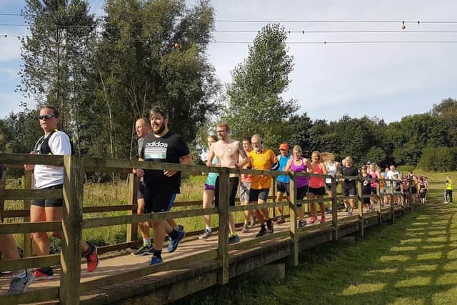 Runners at Melton Country Park pre-lockdown. Photo: Tim Williams