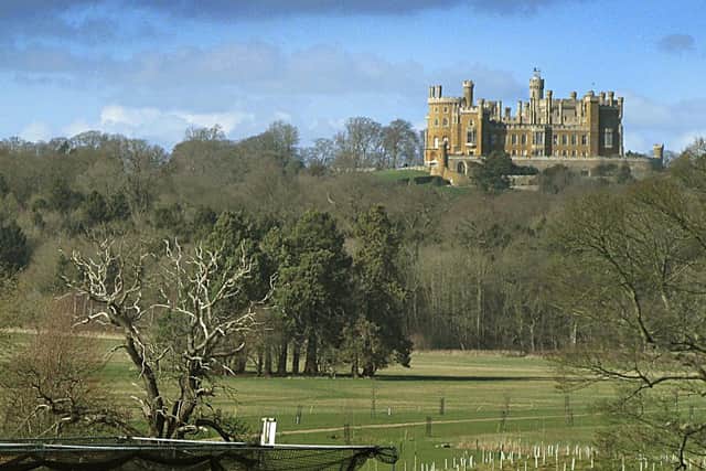 The Vale of Belvoir, with Belvoir Castle in the distance, viewed from the village of Knipton EMN-200206-171611001