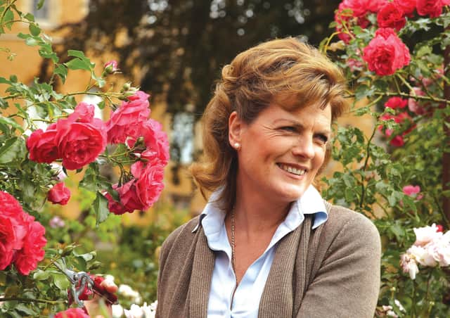 The Duchess of Rutland in the rose garden at Belvoir Castle EMN-200306-102541001