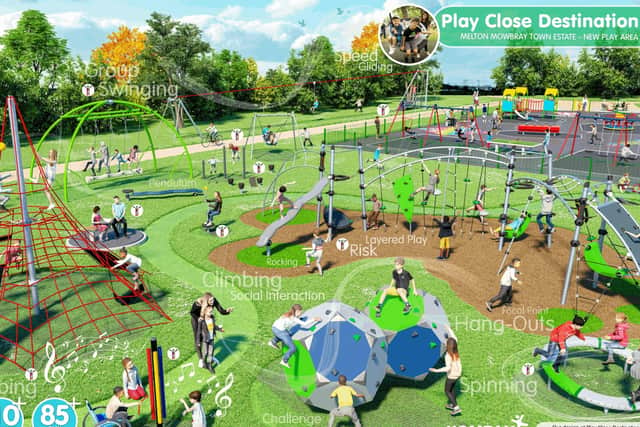 A graphic showing the planned destination play park being built now in Melton's Play Park EMN-200615-182205001