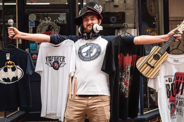 Tom Griggs outside his shop in King Street, Melton.