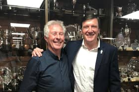 Grant Brown with Stoke Rochford Golf Club chairman Adrian Stannard