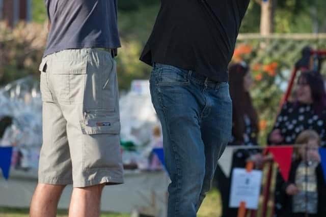 Mike Bryan takes aim at Billy Boulding's conker during Saturday's Long Clawson championship EMN-211110-160939001