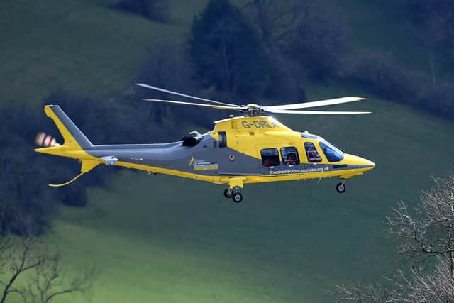 The Derbyshire, Leicestershire & Rutland Air Ambulance pictured in flight during another potentially lifesaving mission EMN-211210-091526001