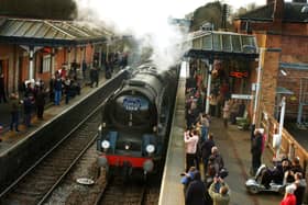 Flashback to 2019 with The Nigel Dobbing memorial steam train arriving at Melton Railway station
PHOTO TIM WILLIAMS EMN-211014-125824001