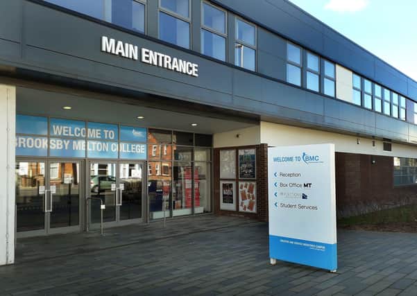 The Melton Theatre entrance on the Brooksby Melton College site EMN-211014-135319001