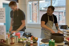 Kettleby Foods development chefs, George Clifton and Jack Mayo, compete at the special Ready, Steady, Cook event at Melton's Storehouse EMN-211025-090159001