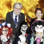 Melton Senior Townwarden Ian Wilkinson with some of the best fancy dress entrants at the 2019 Halloween event in Play Close
PHOTO DEREK WHITEHOUSE EMN-211025-110753001