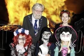 Melton Senior Townwarden Ian Wilkinson with some of the best fancy dress entrants at the 2019 Halloween event in Play Close
PHOTO DEREK WHITEHOUSE EMN-211025-110753001