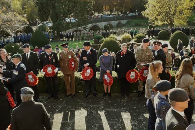 The Remembrance Day wreath-layers in Memoral Gardens in Melton in November 2019 EMN-211026-164751001
