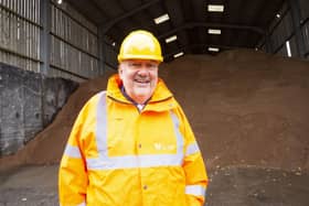 Councillor Ozzie O'Shea at one of Leicestershire County Council's grit barns as the winter gritting programme gets underway EMN-210411-152217001