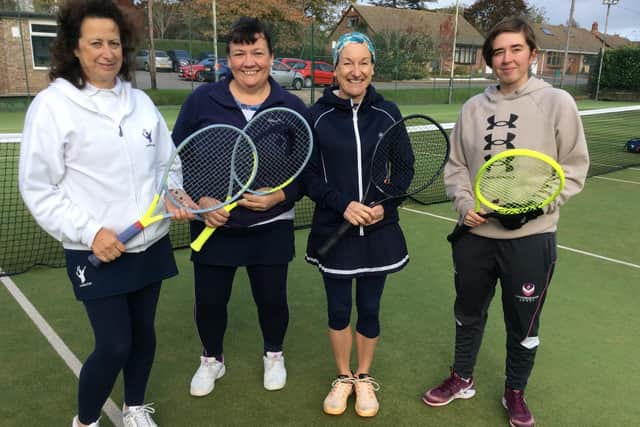 The second team's Margaret Shufflebotham, Jo Draper-Moore, Nicky Herbert and Libby Duncan