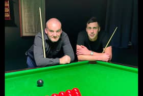 Snooker competition winner Ben Manship, right, with runner up Brian Slater