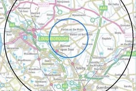 The 3k and 10k control zones imposed by DEFRA after a bird flu outbreak in Charnwood EMN-211125-161103001