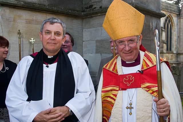 Rev Kevin Ashby pictured in 2009 with Bishop Tim Stevens at St Mary's Church as he became rector of the Melton Team Parish
PHOTO: Jim Harrison EMN-211129-171046001