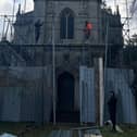 St Mary Magdalene Church, in the grounds of Stapleford Park Hotel pictured a few days ago with scaffolding to enable essential repair works to take place EMN-210812-101120001