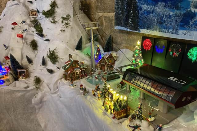 The model ski village created by Peter Treadwell at the Christmas Trees @ St Mary's festival EMN-210612-170305001