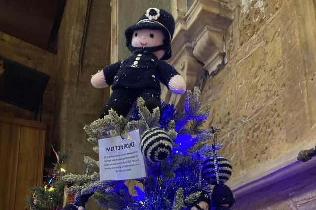 Knitted officers adorn the Melton Police tree at the Christmas Trees @ St Mary's festival EMN-210612-170255001