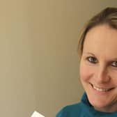 Claire Lomas with the letter confirming she has been awarded an MBE in the Queen's New Year's Honours list EMN-211229-101259001