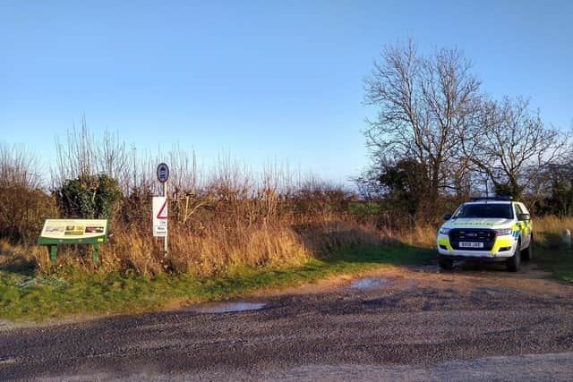 Police patrolling The Drift section of the Viking Way EMN-220401-130829001