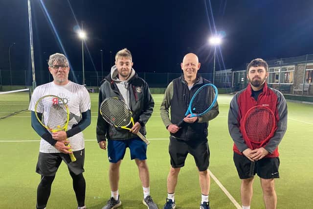 Hamilton men’s second team ended the season on a high. From left, Ian Scotland, Will Harrison, Graham Brown and Nathan Morgans