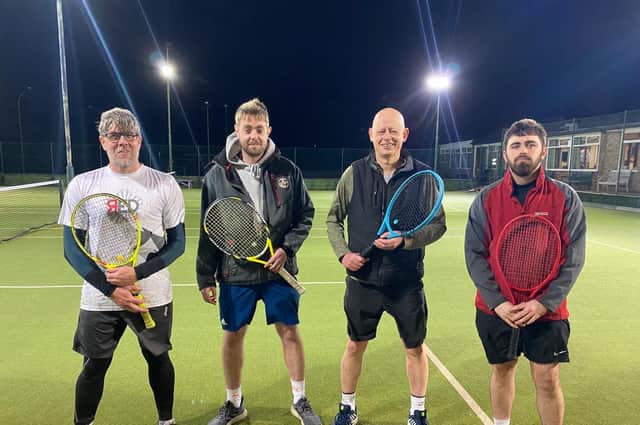 Hamilton men’s second team ended the season on a high. From left, Ian Scotland, Will Harrison, Graham Brown and Nathan Morgans