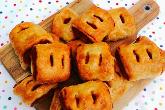 Karen’s vegan samosa rolls are filled with chickpea and potato curry