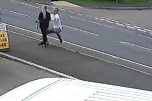 CCTV footage showing the moment Chay Bowskill grabbed his girlfriend Angel Lynn before bundling her into the van behind him EMN-220127-131546001